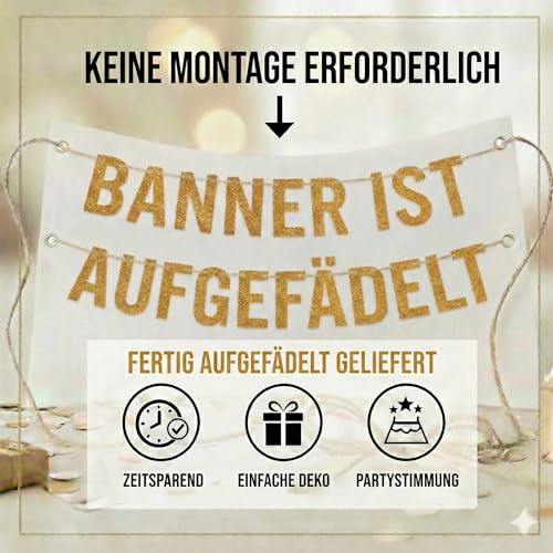 Gold Glitter Banner - Funny Since 2004 22nd Birthday & Anniversary Decoration