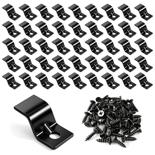 Black Z Clips Table Top Fasteners - 40 Pack Heavy Duty Metal