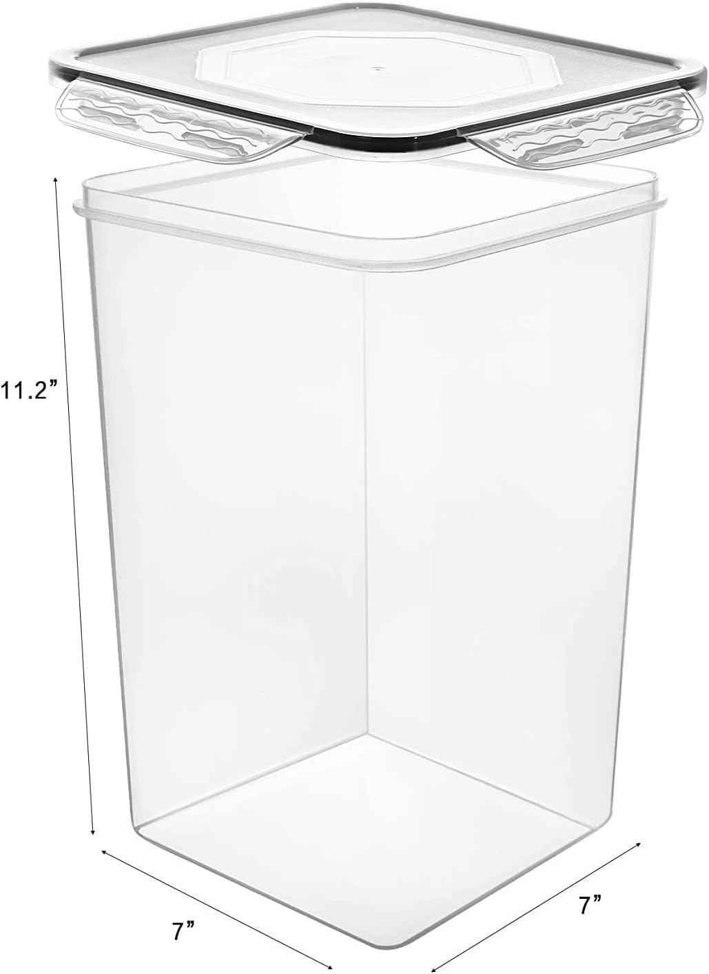 MCIRCO Extra Large 7QT Airtight Food Storage Containers - 4-Piece Set with Measuring Cups & Labels