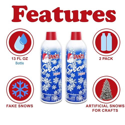 Artificial Snow Spray for Christmas Decorations 2 Pack - Winter Scene Effect