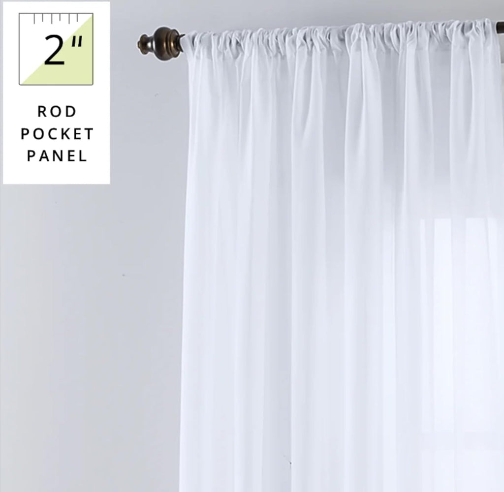 SmartSheer Thermoregulating Semi-Sheer Curtains – Energy-Saving Privacy Panels with UV Light Deflection, Heat & Cold Insulation (White, 63L x 59W, Pack of 1)