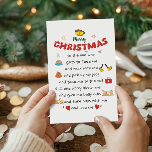 Obbyidk Funny Dog Christmas Card for Dog Mom and Dad