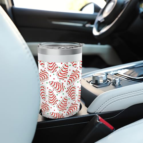 Christmas Tree Cake Tumbler 20oz Stainless Steel Insulated Drinkware - White