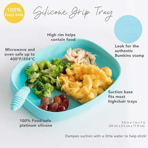 Bumkins Silicone Suction Tray for Toddlers - Marble A6 - Non-Slip Dish