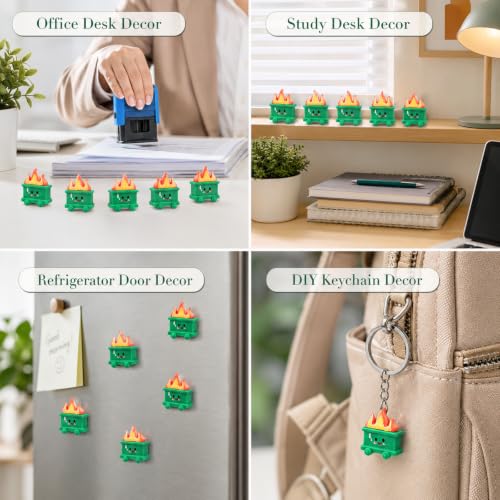 Green Mini Resin Dumpster Figurines Set of 20 - Desk Accessory
