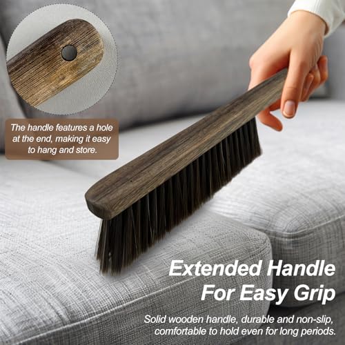 Handheld Wood Dusting Brush with Soft Bristles for Cleaning