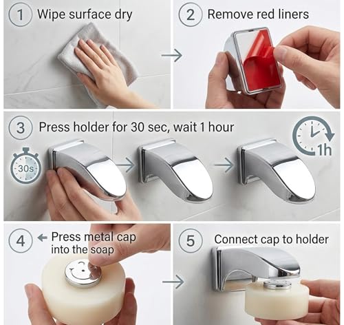 LENITH Magnetic Soap Holder - Stylish Silver Design for Dry Storage