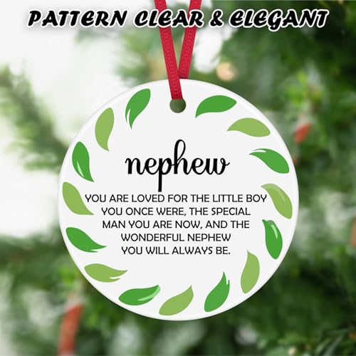 Inspirational Christmas Ornament for Nephew - Ceramic Keepsake