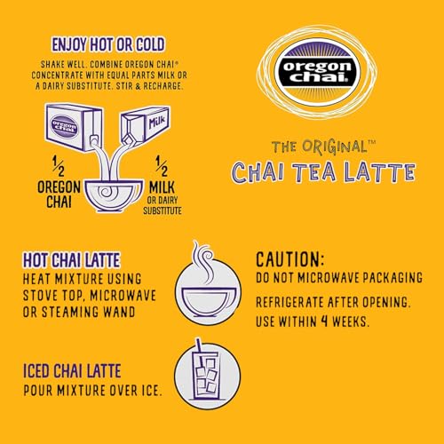 Oregon Chai Sugar Free Chai Tea Concentrate, 32 Fl Oz (Pack of 6)