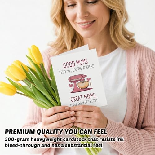 Funny Mother's Day Greeting Card with Envelope, 5x7 Cute Humor Card for Mom