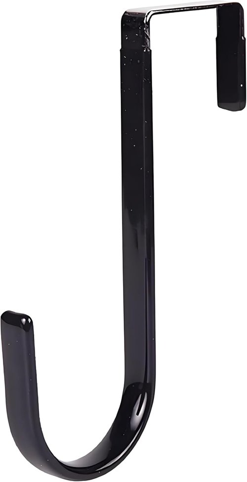 Black Wreath Hanger - Durable Metal Over-The-Door Hook for Christmas Decorations