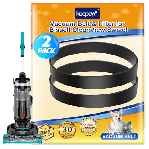 KEEPOW Vacuum Belt 2-Pack for Bissell CleanView Swivel Rewind Pet Series