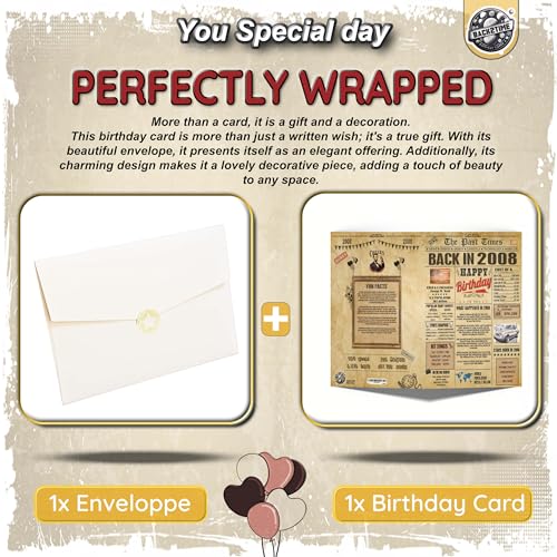 Back In 2008 18th Birthday Card - Vintage Jumbo Greeting Card