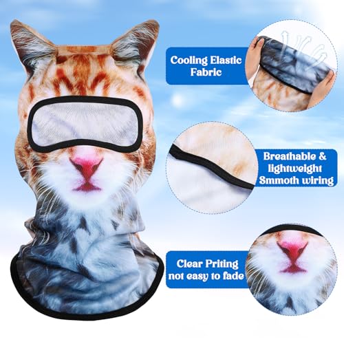 3D Cat Ski Mask Dog Balaclava Sheisty Breathable Ice Silk Cycling Face Cover for Sunscreen Protection Outdoor
