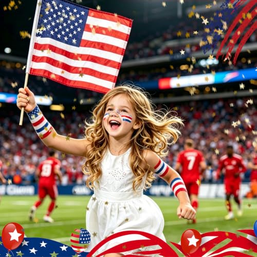 Qawnfy 3Pcs Red White and Blue Face Body Paint Stick, Sweatproof Eye Black