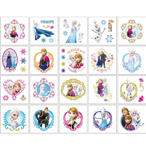 Frozen Temporary Tattoos for Kids - 20 Sheets Waterproof Party Favors