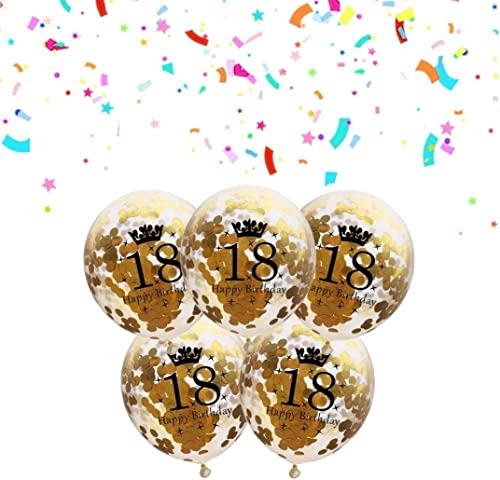 Gold 18 Number Balloons - 12 Inch 18th Birthday Decorations