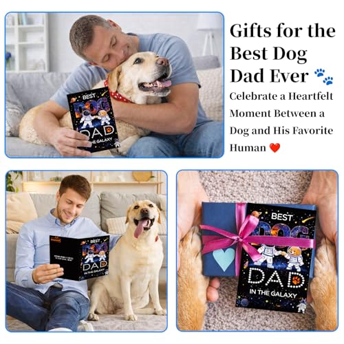 Funny Father's Day Card for Dog Dads - 5.5"x8" Astronaut Design