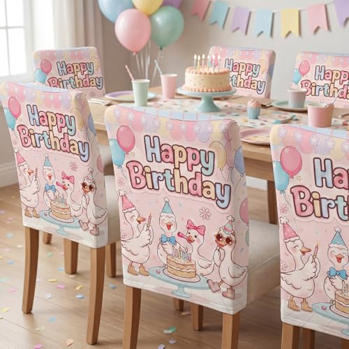Silly Goose Birthday Chair Covers - 2 Pack, 19" x 23" Reusable Decor for Classroom Parties
