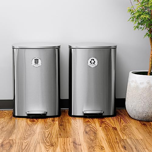 Premium Recycle Stickers for Trash Bins - 3.5" Laminated Labels