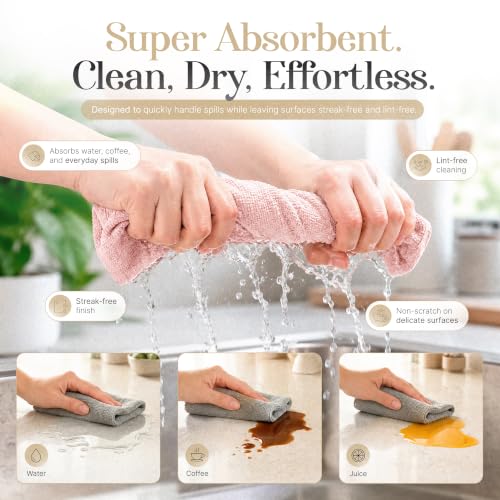 Reusable Microfiber Cleaning Cloth Roll - 20 Sheets, 11" x 10"