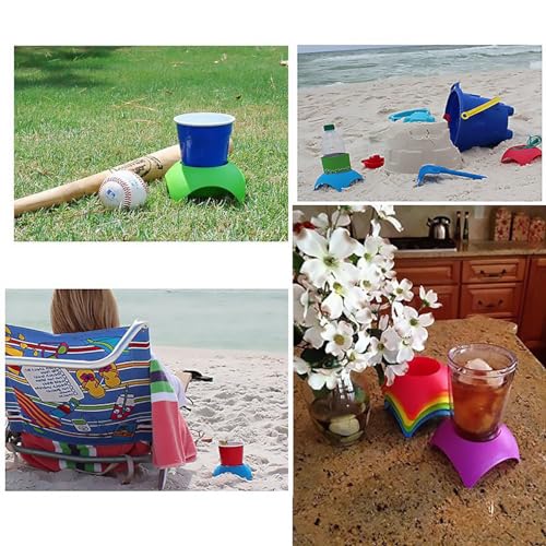 3-Pack Beach Cup Holders - Multi-Purpose Drink & Phone Holder