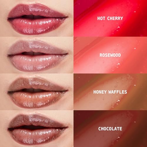 Ruby Kisses Hydrating Lip Oil Booster - Coral Gloss with Natural Oils