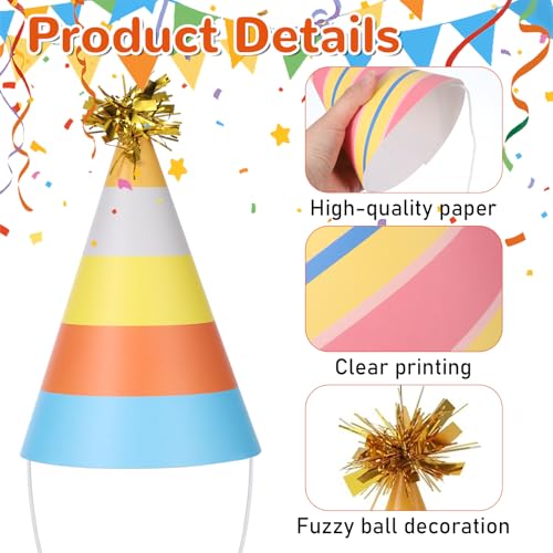 8Pcs Colorful Mini Birthday Hats for Cats & Small Animals