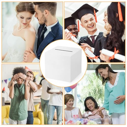 10.6'' White Card Box for Weddings & Parties - Gift Envelope Holder