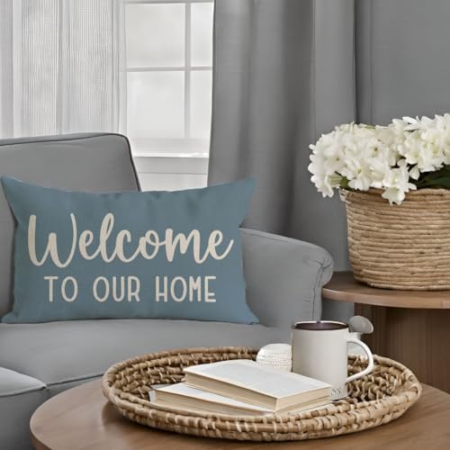 PANDICORN Decorative Throw Pillow Covers 12x20 Inch Set of 2 - Dusty Blue