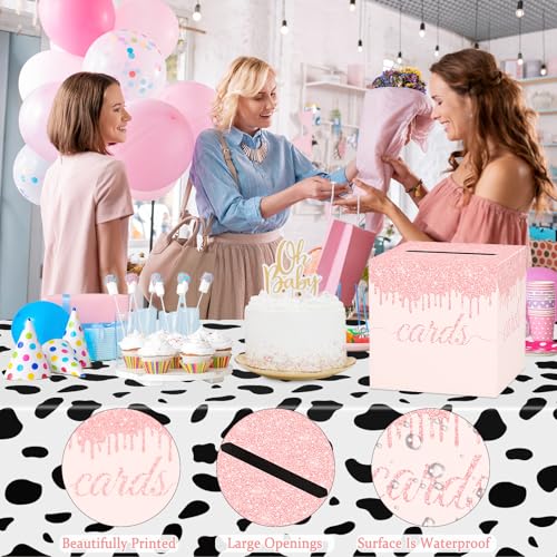 Pink Card Box - 8.7" Gift Card Holder for Weddings & Parties