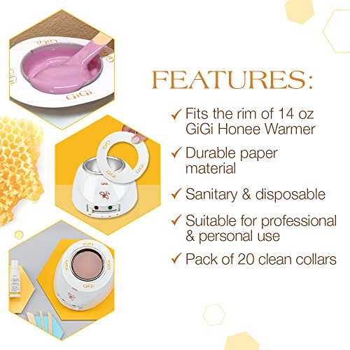 GiGi Disposable Wax Warmer Collars for 14 Oz Wax Cans - 20 Pcs