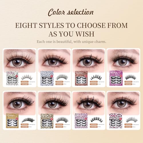 Sqsaya Wispy False Eyelashes 5 Pairs Natural Look Lightweight Fluffy Lashes