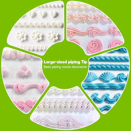 9-Piece Large Stainless Steel Piping Tips Set for Cake Decorating