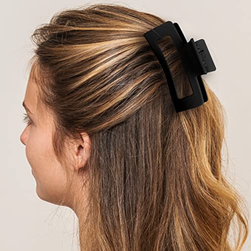 WLLHYF Square Hair Claw Clips 2-Piece Set Matte Non-Slip 3.5 Inch