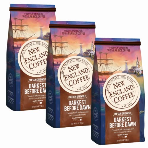 New England Coffee Darkest Before Dawn Dark Roast, 10oz (Pack of 3)