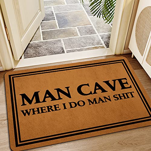 Ytanie Man Cave Doormat - Funny Welcome Mat for Front Door