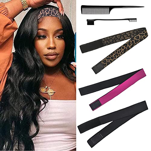 Lace Melting Band Set for Wigs with Edge Brush and Rat Tail Comb