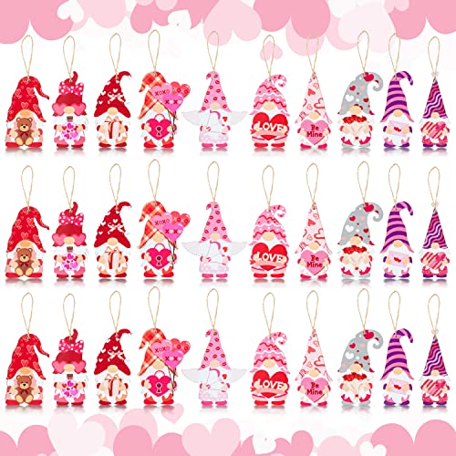 Valentine's Day Gnome Wooden Ornaments - 31-Piece Set