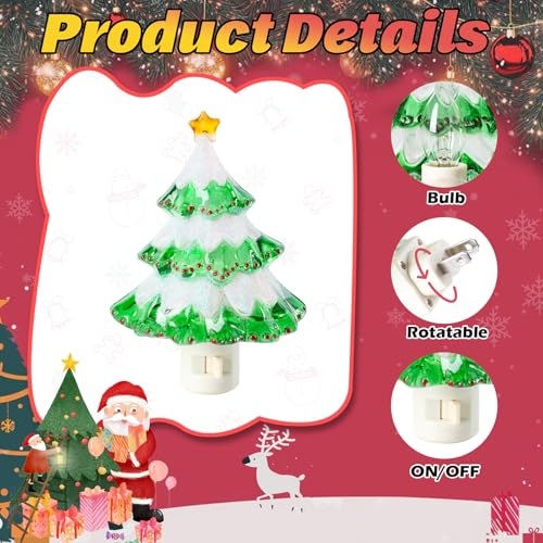 Christmas Tree Night Light Plug In Wall Decor LED Kids Bedroom Lamp