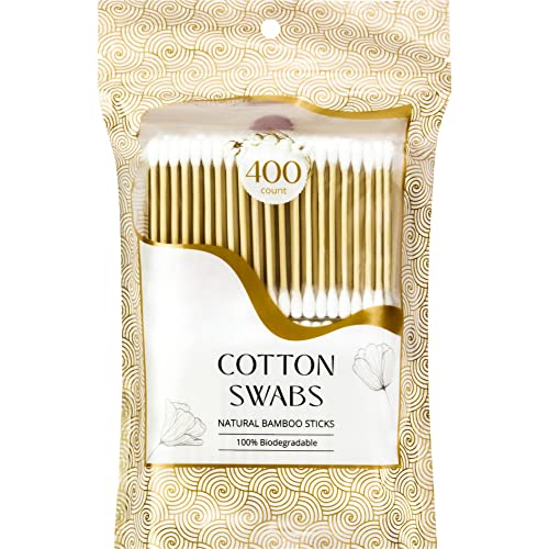 R-NEU Bamboo Cotton Swabs 400 Count Biodegradable Dual Tipped