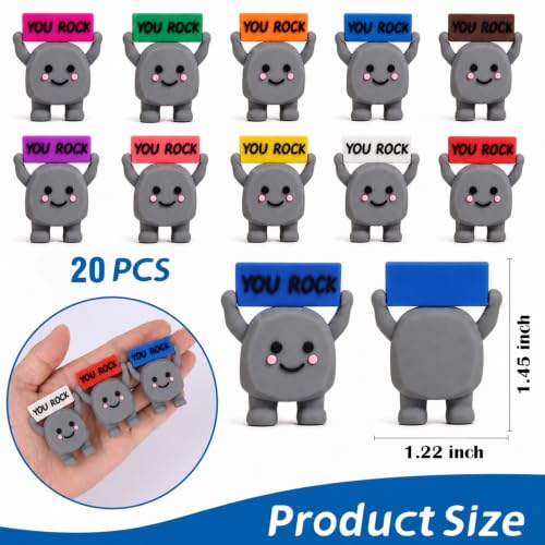 20 Mini You Rock Figurines - Inspirational Decorative Gifts