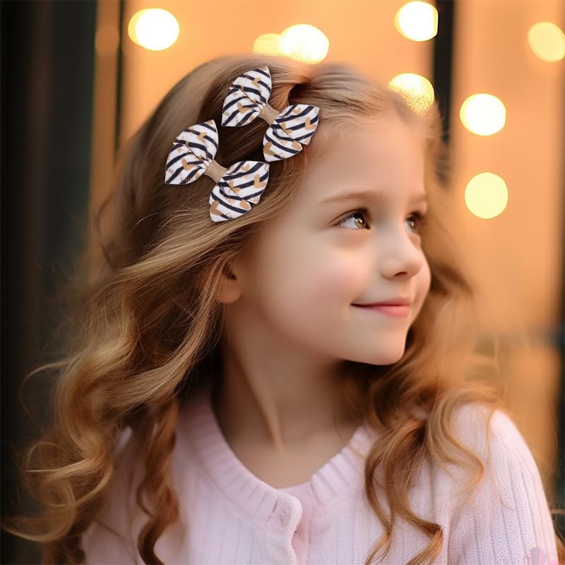 Valentine's Day Glitter Heart Hair Bow Alligator Clips Set