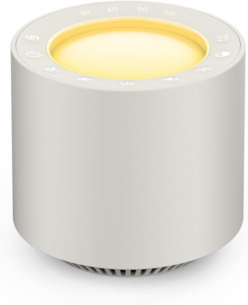 **White Noise Sound Machine - Red Light Therapy with 38 Soothing Sounds & Dimmable Night Light for Sleep**