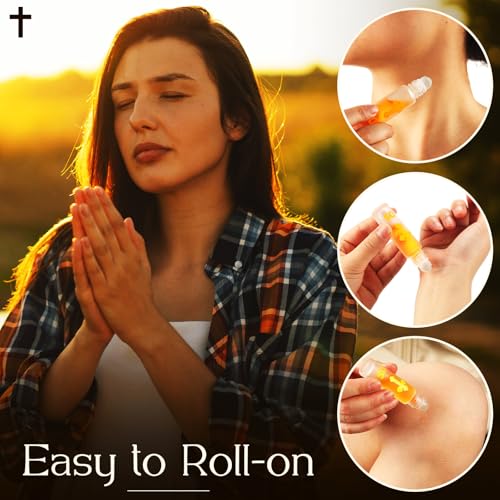 Chuangdi 3 Pcs Small Holy Anointing Oil Roller Bottles 10 ml Glass