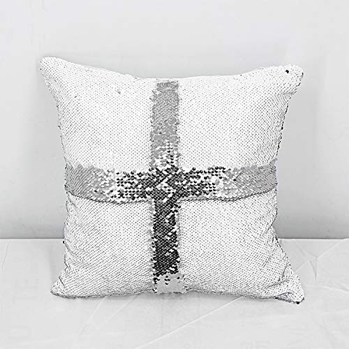 Sublimation Sequin Pillow Covers 16x16 Silver - 2 Pack Reversible Blanks