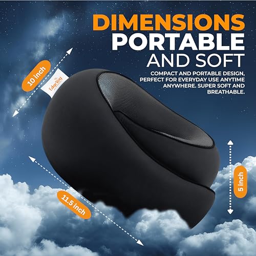 EdgeVoy Memory Foam Travel Neck Pillow with 360° Ergonomic Support, Washable Cover