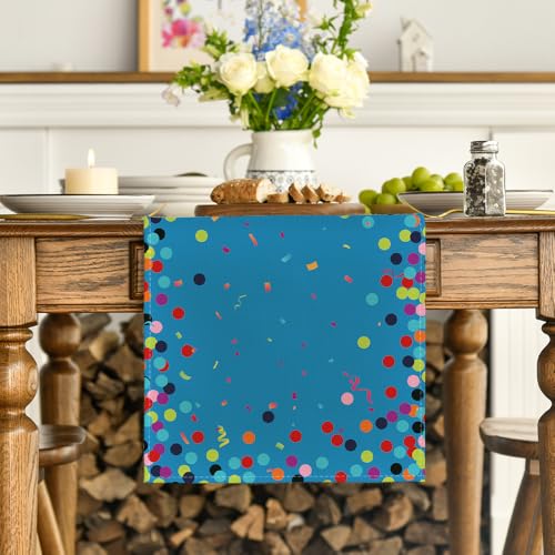 Artoid Mode Happy Birthday Table Runner, Blue Polka Dot, 13x72 Inch