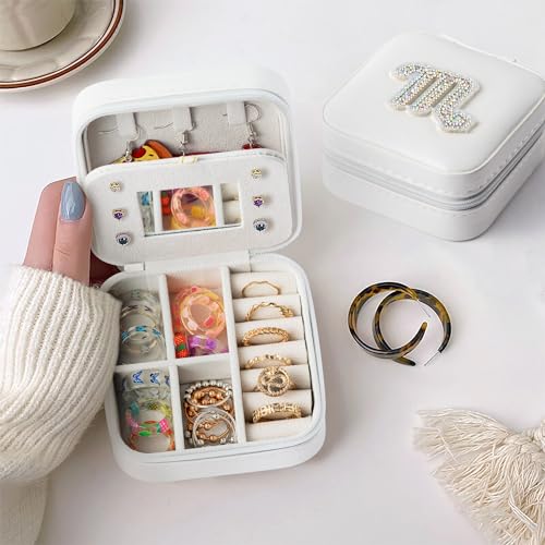 Zodiac Travel Jewelry Case Small Organizer Box for Rings and Necklaces