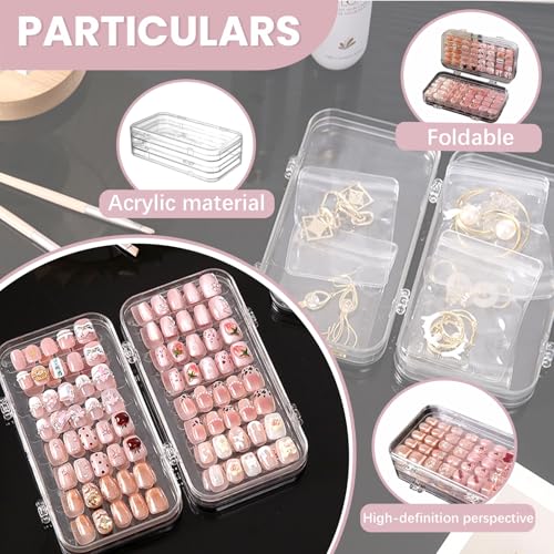 Fold Storage Box - Tri-Fold Press On Nail Organizer Case